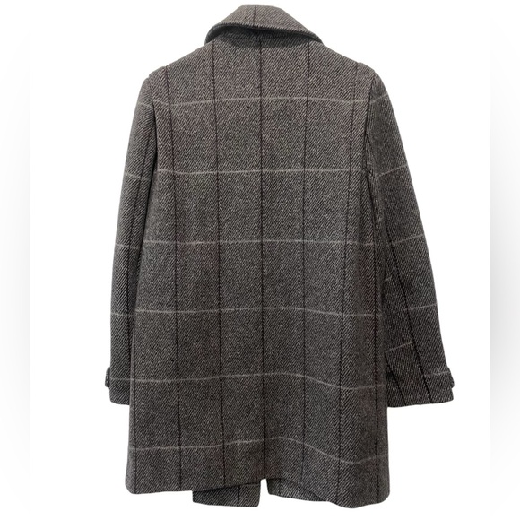 Vintage Alorna Wool Double Breasted Longline Blazer Jacket Grid - Picture 8 of 8